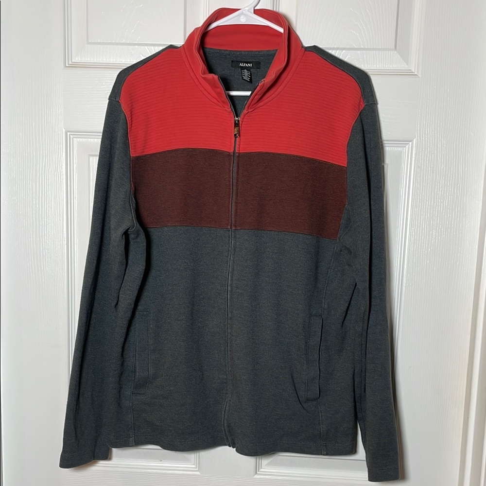 Alfani Men's Red and Gray Sweater